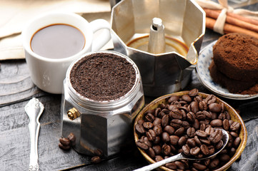 closeup coffee ground