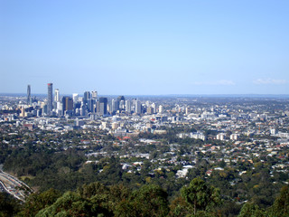 Naklejka premium View from Mount Coot-tha on Brisbane Australia