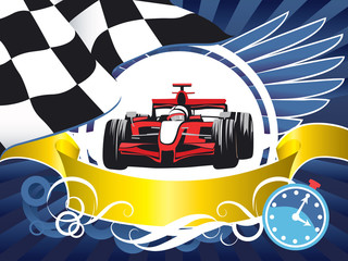 Layout on a sports theme, Race car, Kart, Competition, Championship, Winner