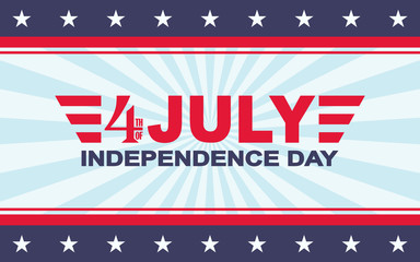 Vector 4th of July festive design. Independence Day background. Template for USA Independence Day.