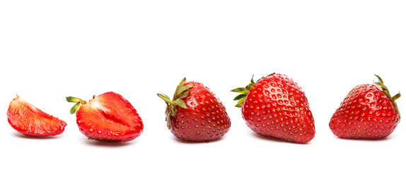 Strawberries on white background