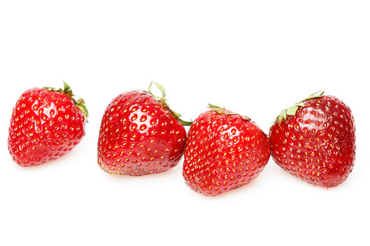 Strawberries on white background