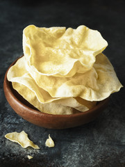rustic indian papadum crisp