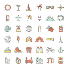 set of traveling and tourism icons