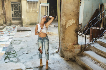 Sexy woman on the Havana city streets