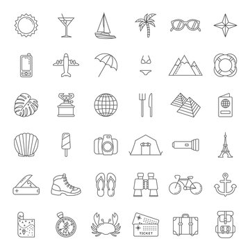 set of traveling and tourism icons