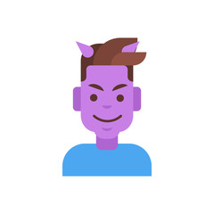 Profile Icon Male Emotion Avatar, Man Cartoon Portrait Happy Smiling Face Devil Vector Illustration