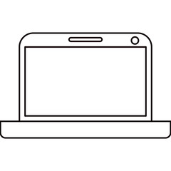 sketch silhouette modern laptop tech vector illustration