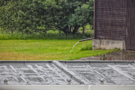 Regen Niederschlag Flachdach Starkregen