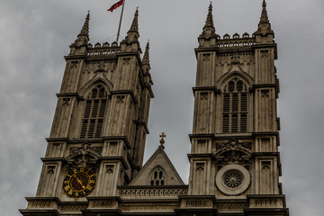 Fototapeta na wymiar View of a facade of Westminster Abbey, London
