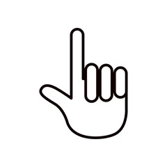 sketch silhouette hand pointing up with one finger icon vector illustration