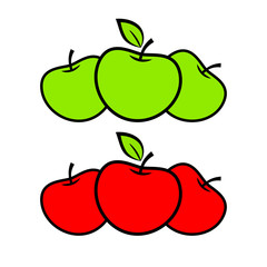 Apple vector icons on white background