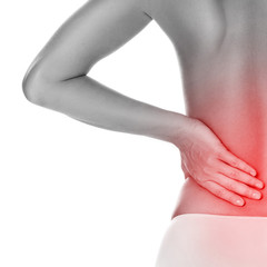 Woman with lower pain back