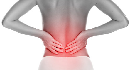 Woman with lower pain back