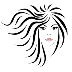 Girl face hair