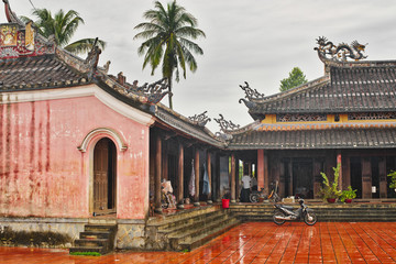  in the courtyard of the temple Confucian, Hoi An, Quang Nam Province, Vietnam