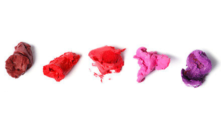 Different multi colored samples of  lipstick