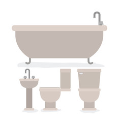 colorful set of bathroom interior objects vector illustration