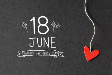 18 June Happy Fathers Day message with paper hearts