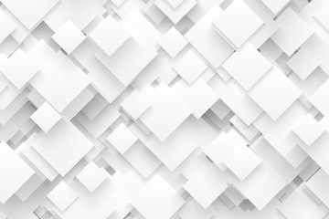 Abstract 3D Vector Technology White Background. Technological Crystalline Structure. Blank Backdrop