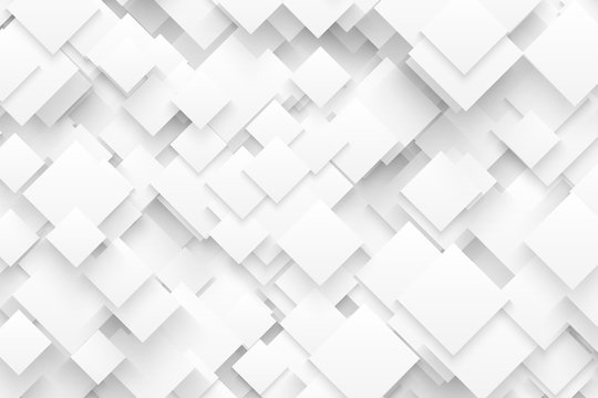 Abstract 3D Vector Technology White Background. Technological Crystalline Structure. Blank Backdrop © yamonstro