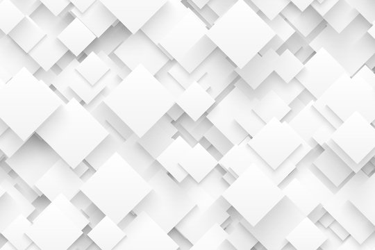 Abstract 3D Vector Technology White Background. Technological Crystalline Structure. Blank Backdrop