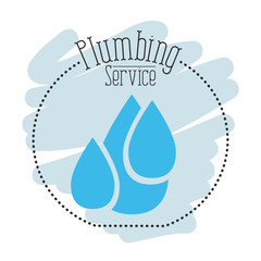 sticker scene of set drop water plumbing service vector illustration