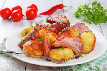 roasted new potato with Pork Ribs