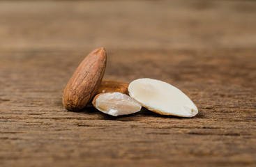 almond on wooden board
