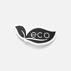 realistic design element: eco sign leaf