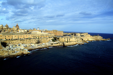 Sea view at the coast and the harbour Valletta,Malta