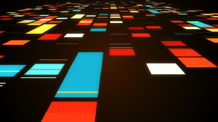 Abstract virtual space with screen background. 3d illustration