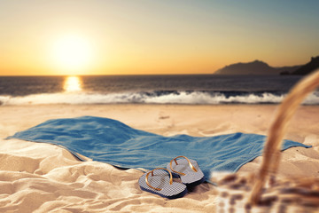 towel background on sand