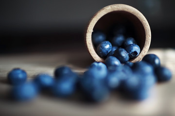 Blueberry lying on the table