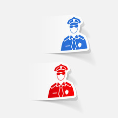 realistic design element. police officer
