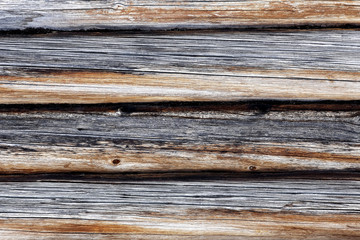 Obraz premium Logs of an old wooden house