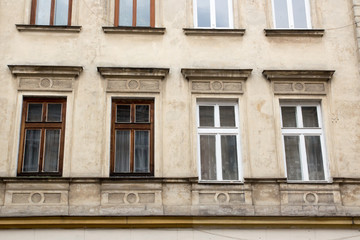 Facade of the old shabby house