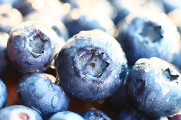 fresh berries blueberries close-up scattered