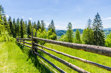 Background of Carpathian mountains landscape in Ukraine