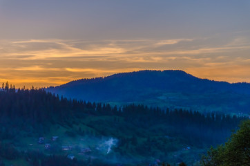 Background of Carpathian mountains landscape in Ukraine