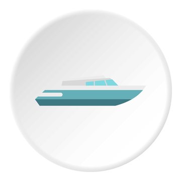 Planing powerboat icon, flat style