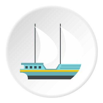 Big yacht icon, flat style