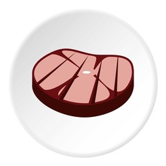 Steak on grill icon, flat style
