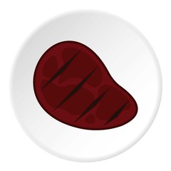 Fried steak icon, flat style
