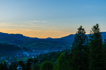 
Background of Carpathian mountains landscape in Ukraine
