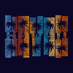Hawaii typography poster. Concept in vintage style for print production. T-shirt fashion Design.
