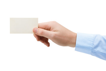Paper card in hand