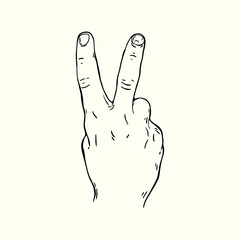 Hand gesture Two fingers