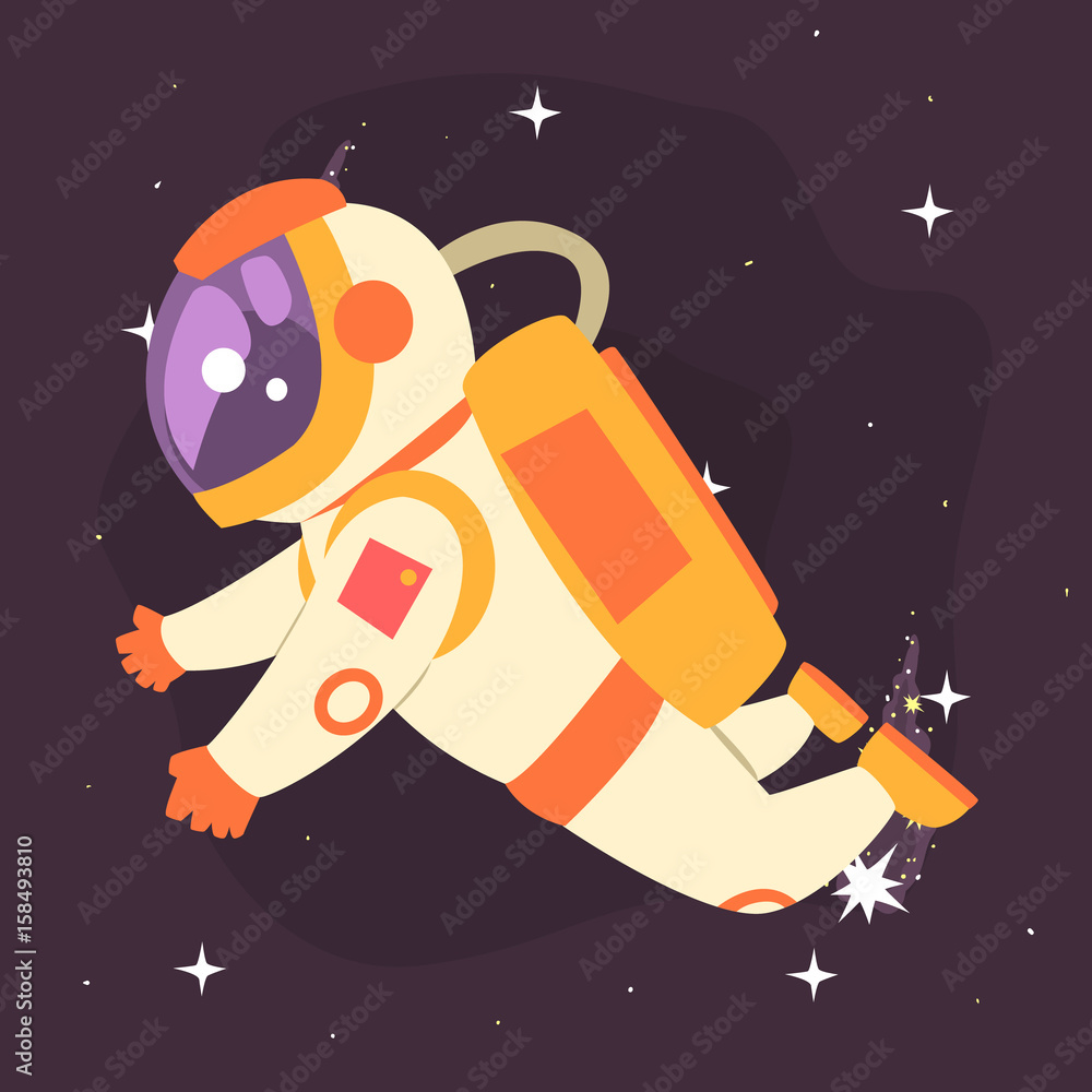 Poster astronaut floating in outer space