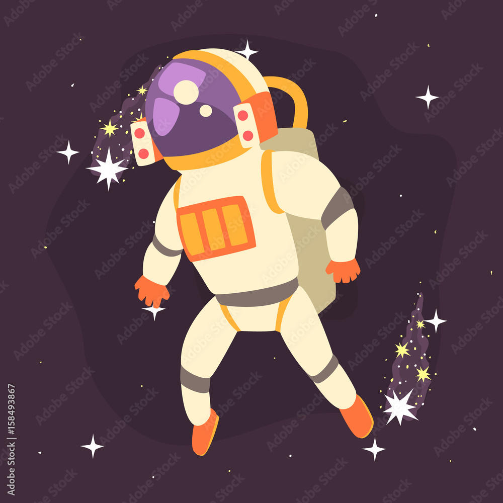 Aufkleber astronaut in space suit working in open space